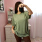 Oversized Tee -  Ash Olive