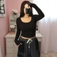 Crop Boat Neck Long Sleeve