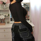 Crop Boat Neck Long Sleeve