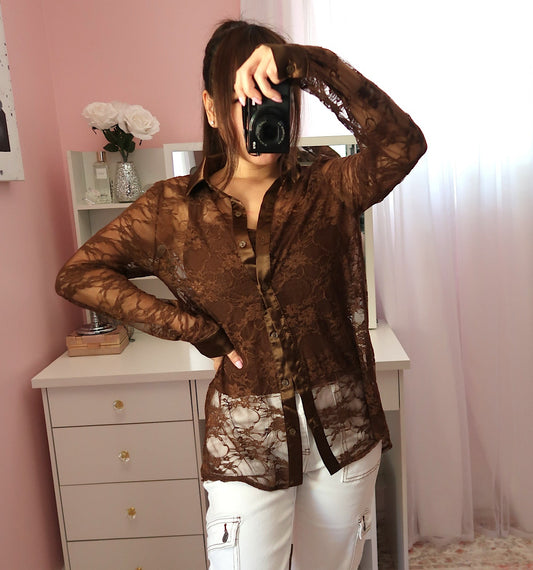 Chocolate Lace Blouse