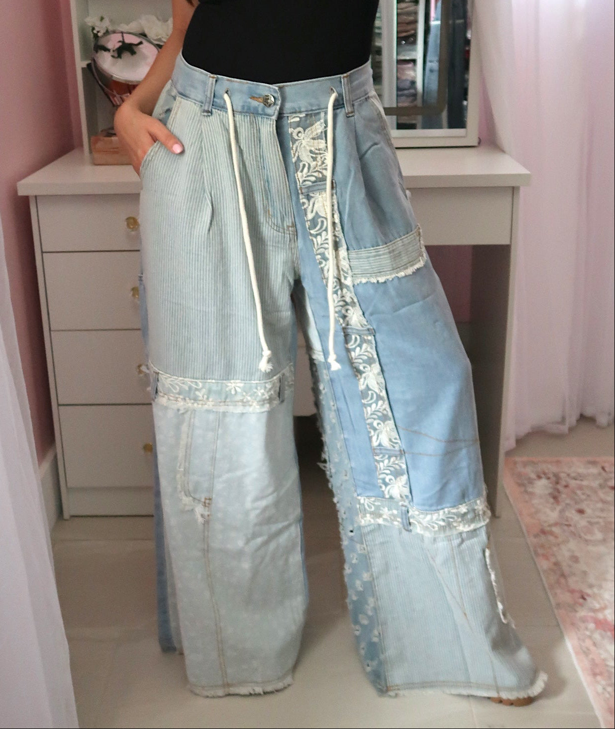 Pinstripes and Floral Jean