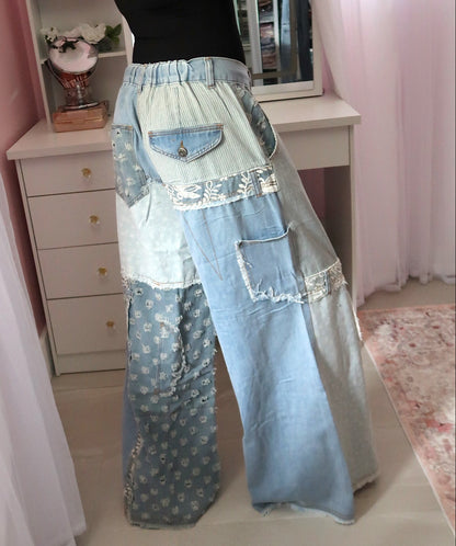 Pinstripes and Floral Jean (Small)