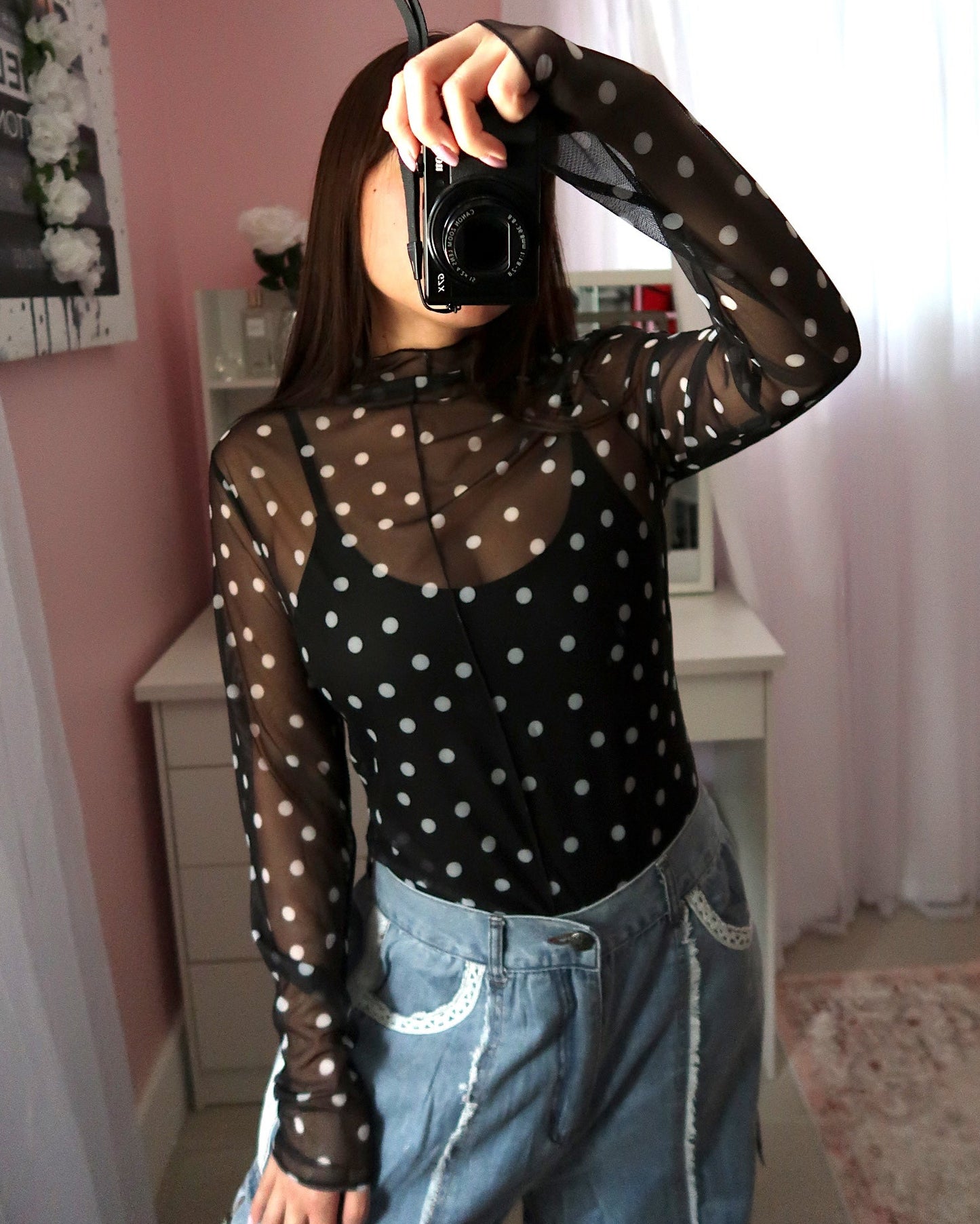Sheer Polka Dot Top
