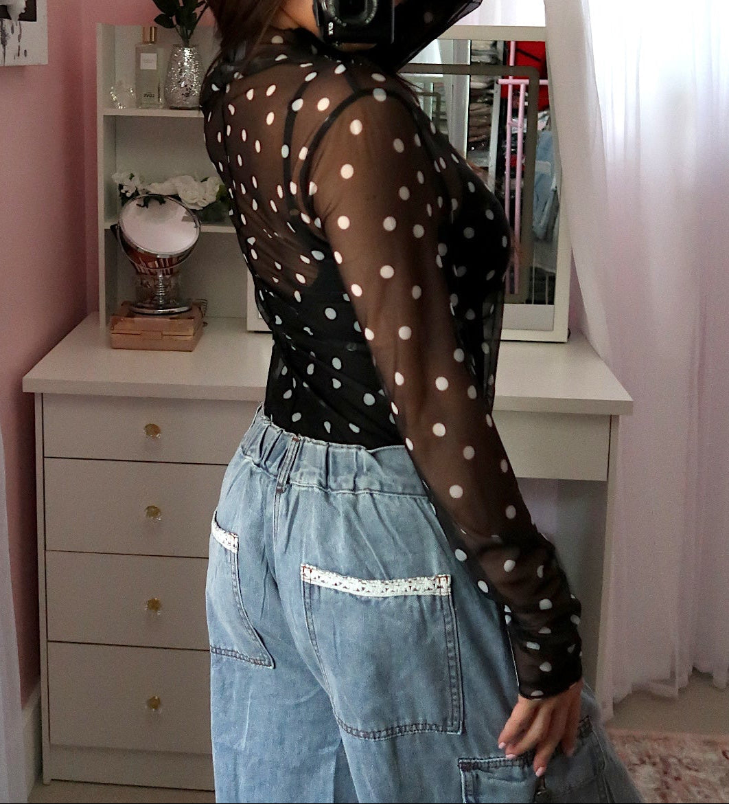 Sheer Polka Dot Top