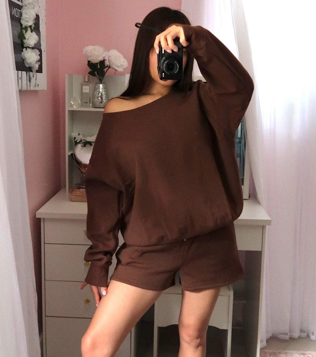 Cold Shoulder Set - Chocolate