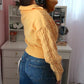 Cable Knit Crop Sweater - Mustard