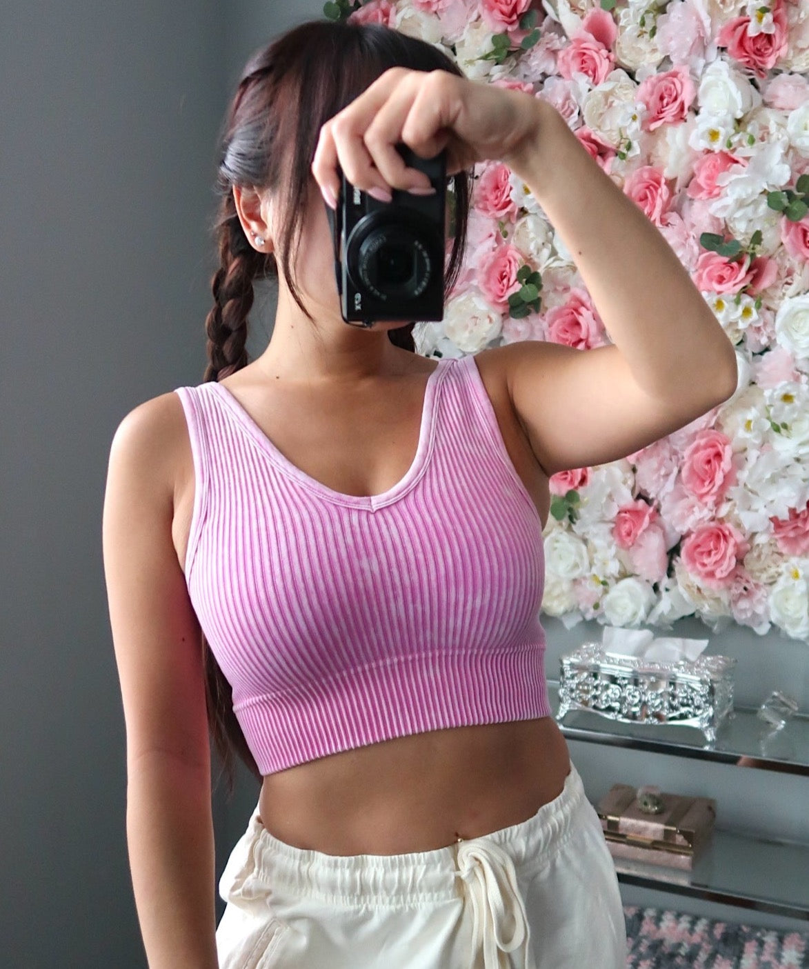 Lin Reversible Crop Tank - Mauve