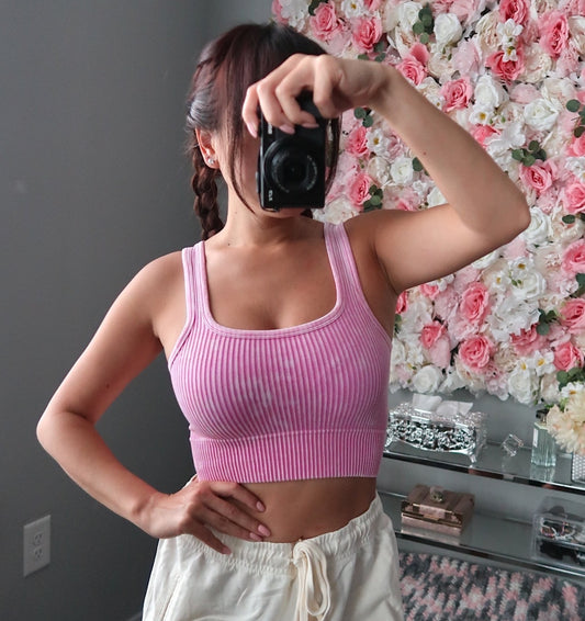 Lin Reversible Crop Tank - Mauve