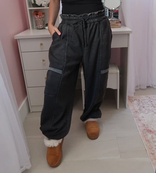 Cute Waist Joggers - Charcoal
