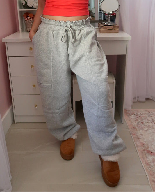 Cute Waist Joggers - Heather Gray