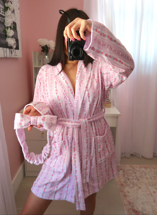 Vintage Floral Bath Robe + Headband
