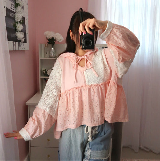 Babydoll Hooded Top - Pink