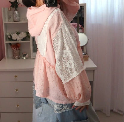 Babydoll Hooded Top - Pink