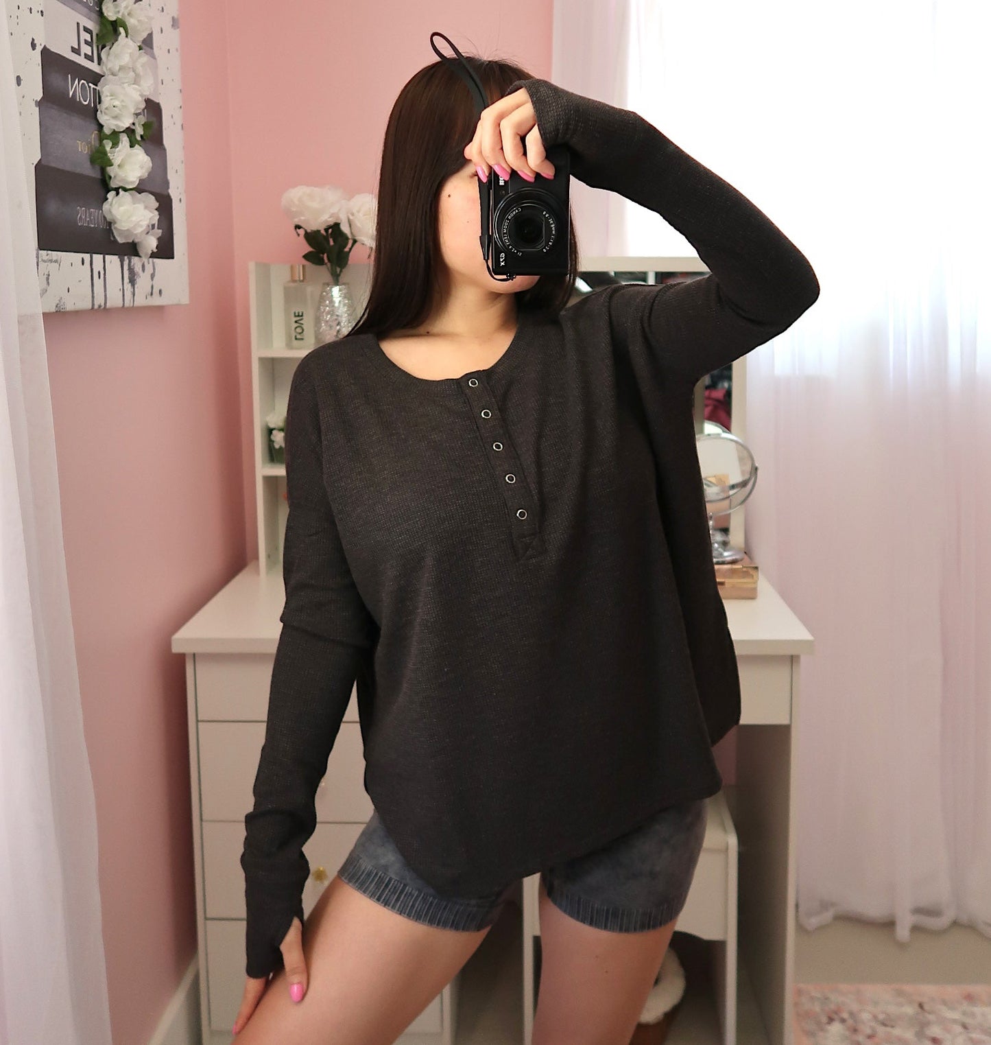 Waffle Long Sleeve - Black