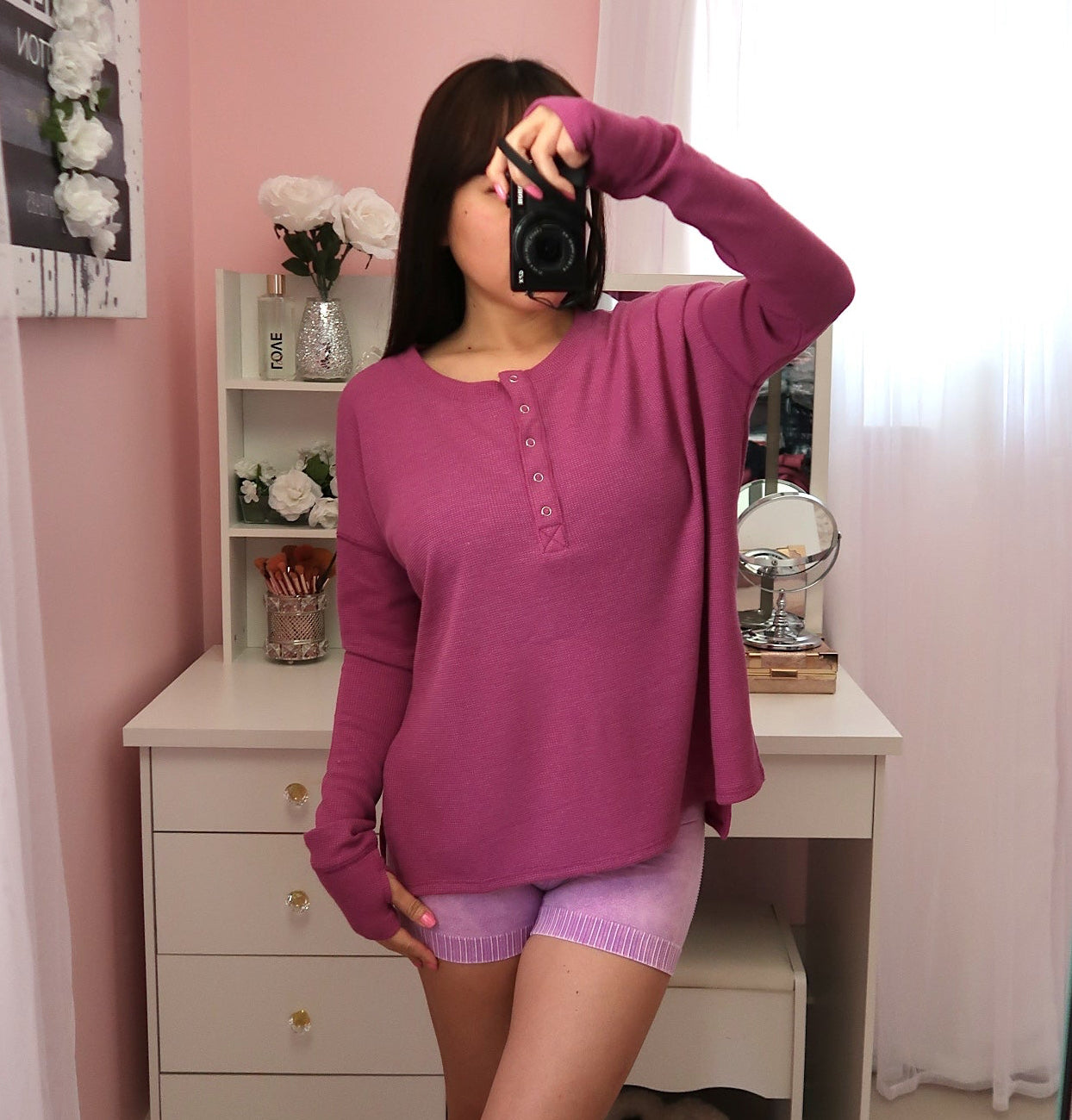 Waffle Long Sleeve - Plum