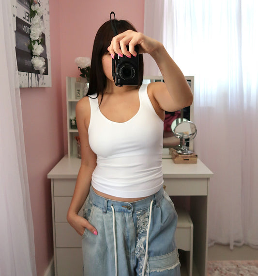 Seamless Long Tank with built-in (2 colors available)