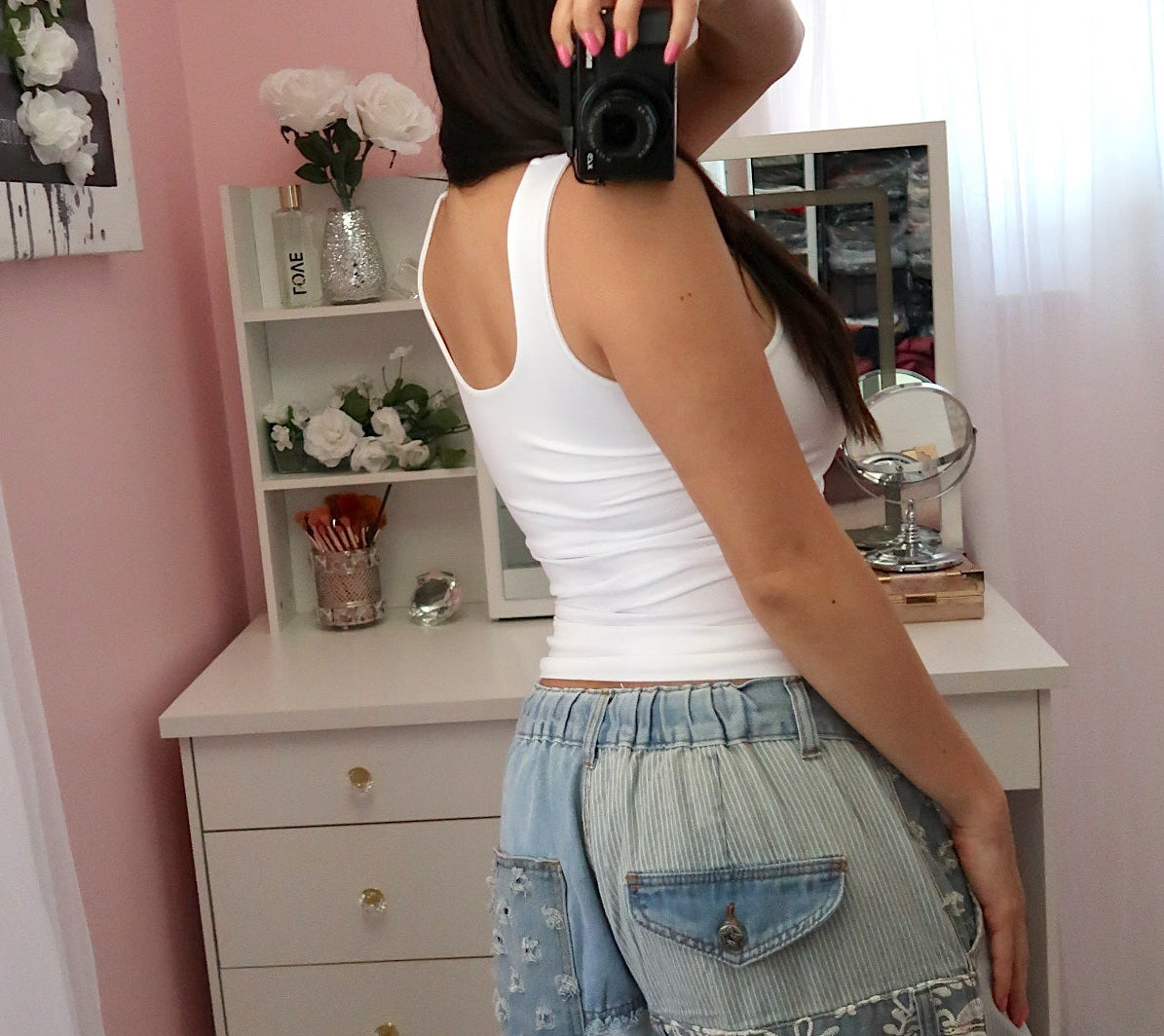 Seamless Long Tank with built-in (2 colors available)