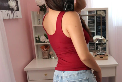 Seamless Long Tank with built-in (6 colors available)