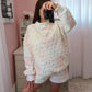 Quilted Pastel Mockneck Sweater