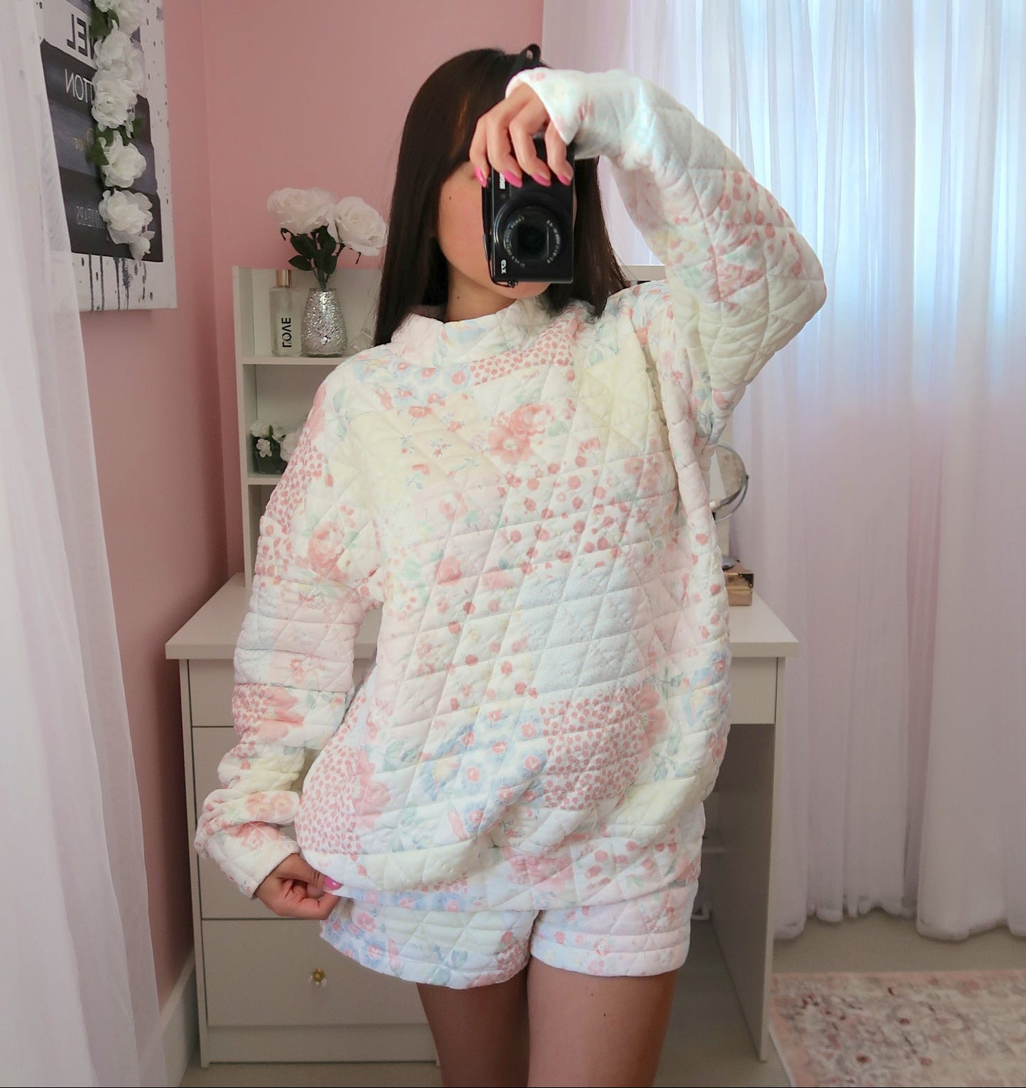 Quilted Pastel Mockneck Sweater