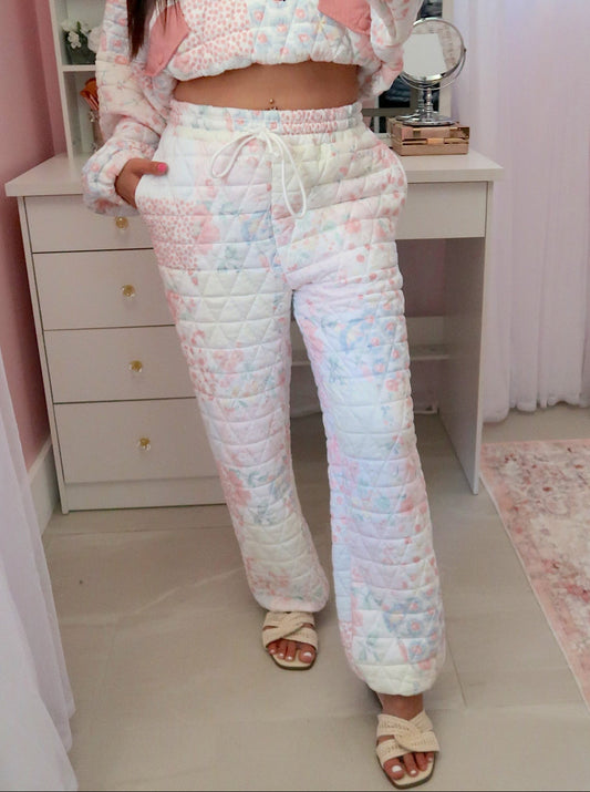 Quilted Pastel Joggers