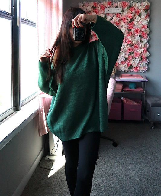 Cozy Oversized Sweater - Green