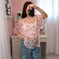 Oversized Mesh Floral Tee