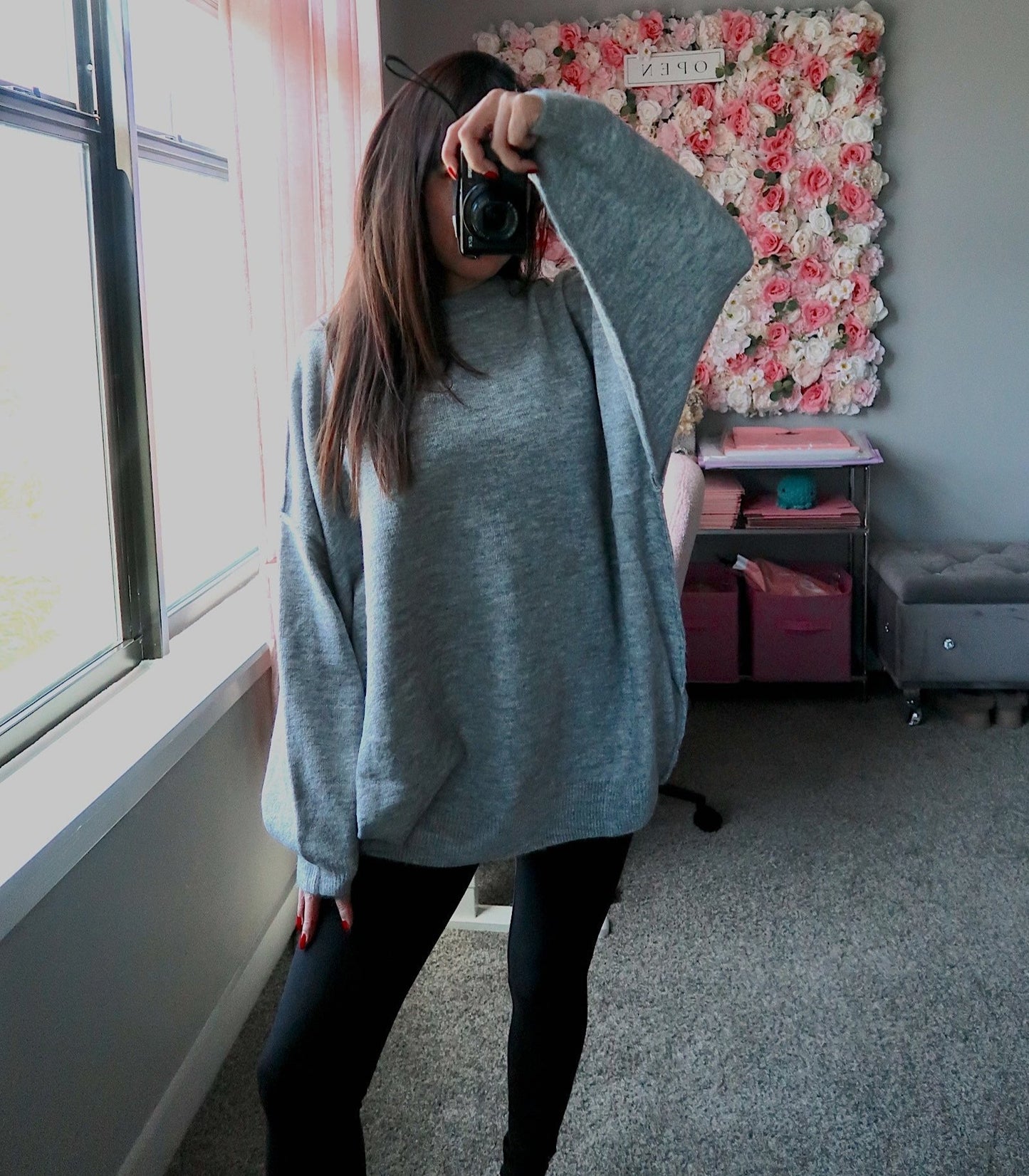 Cozy Oversized Sweater - Grey