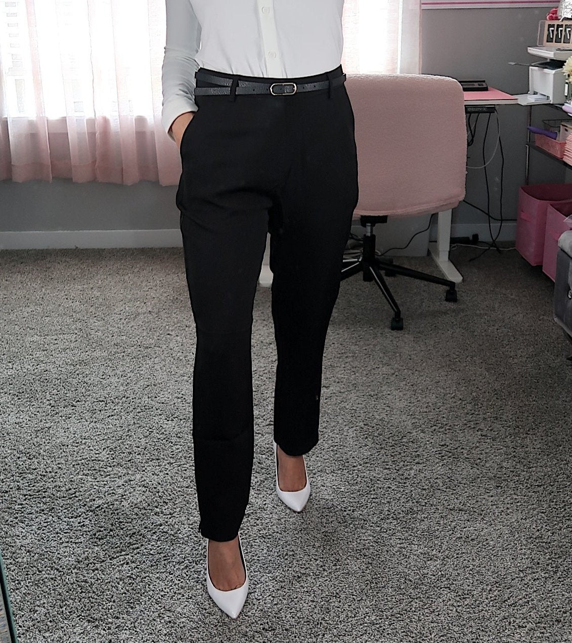 Office Pant With Belt - Black