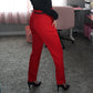 Office Pant With Belt - Red