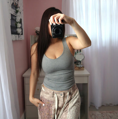 Seamless Long Tank with built-in (6 colors available)