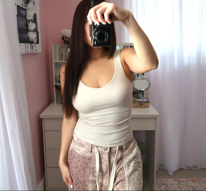 Seamless Long Tank with built-in (6 colors available)