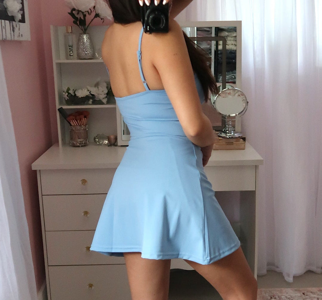 Active Dress With Built-in Shorts - Baby Blue