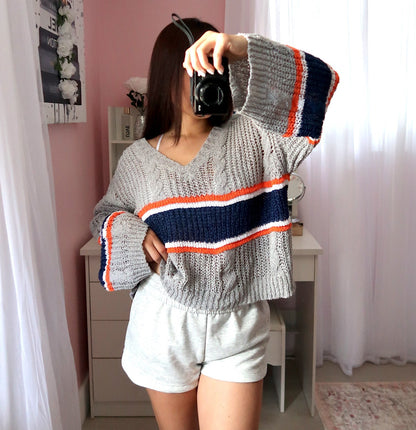 Varsity Summer Top - Grey