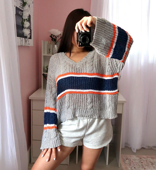 Varsity Summer Top - Grey