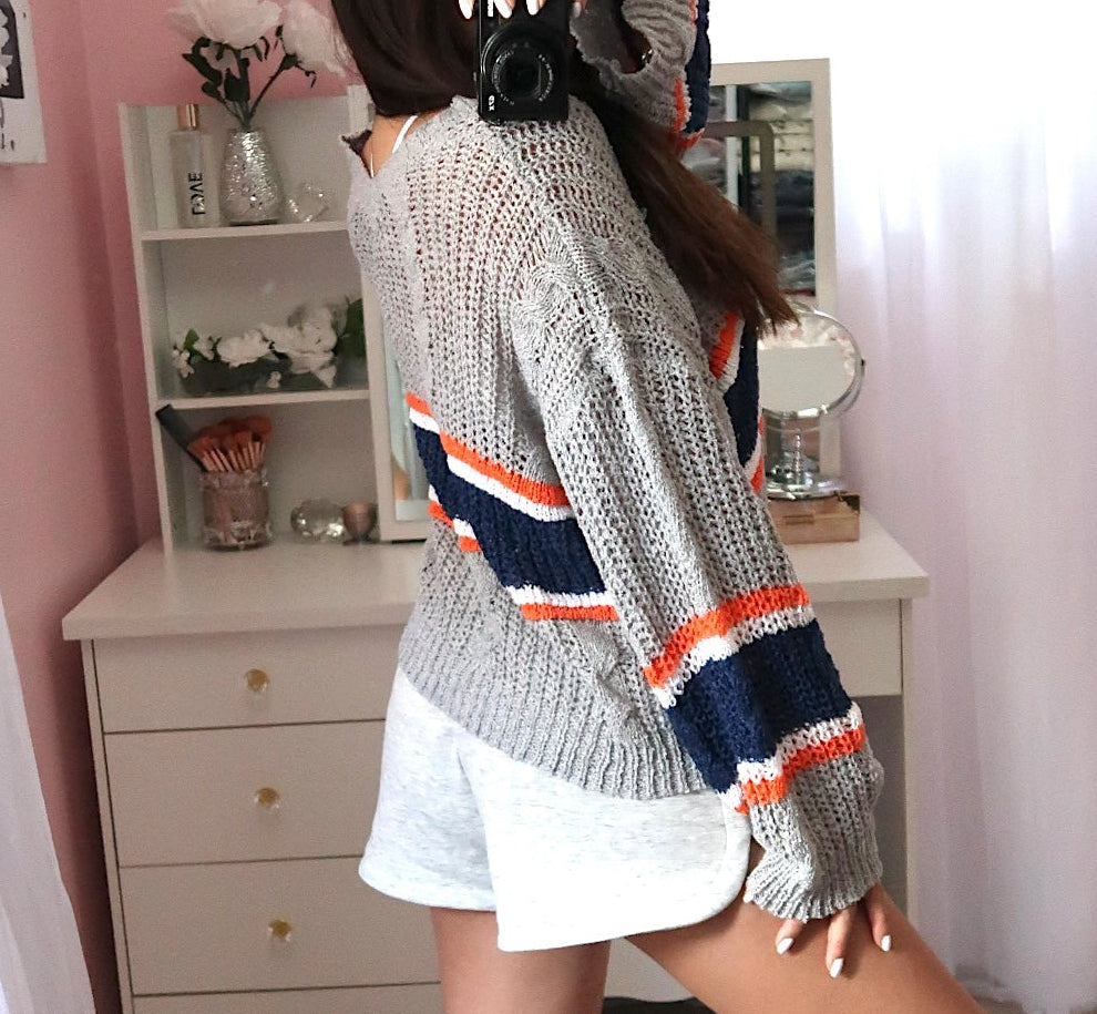 Varsity Summer Top - Grey