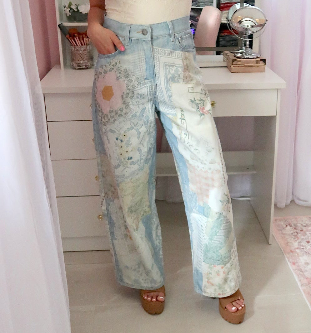 Spring Patchwork Jeans (Large)