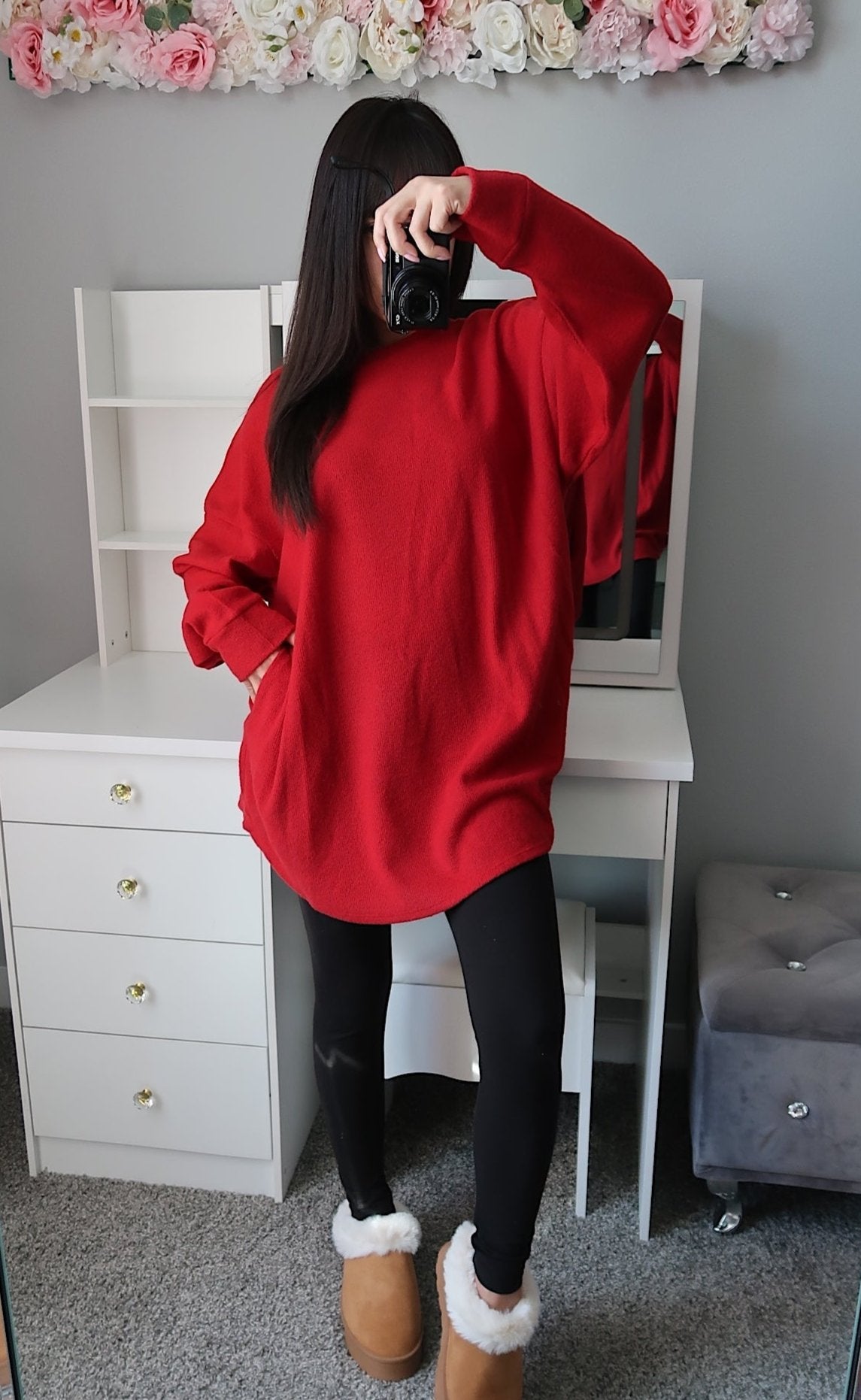 Soft Brushed Sweater - Red