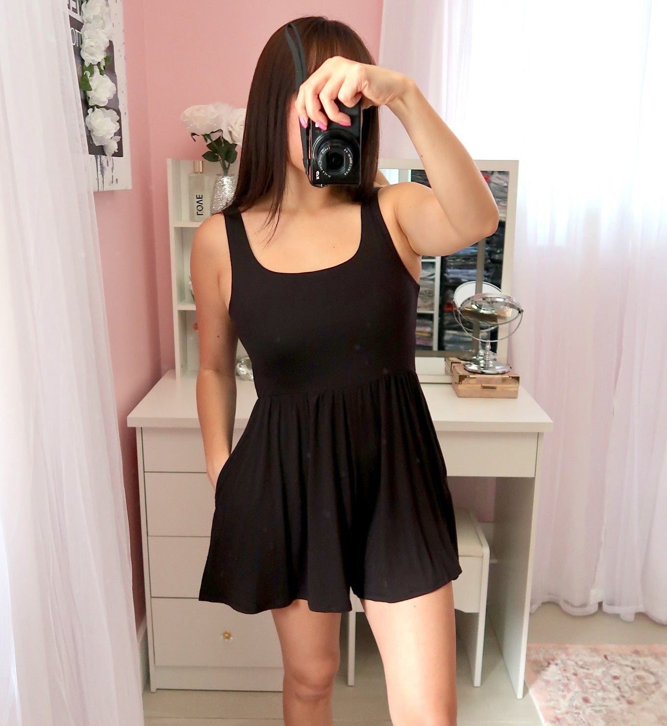 Mini Tank Romper - Black