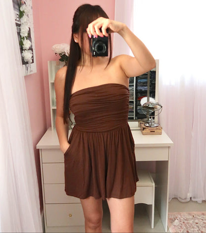 Mini Tube Romper - Chocolate