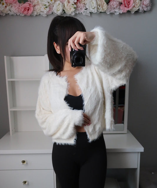 Feather Soft Open Cardigan - Ivory