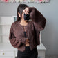 Feather Soft Open Cardigan - Chocolate