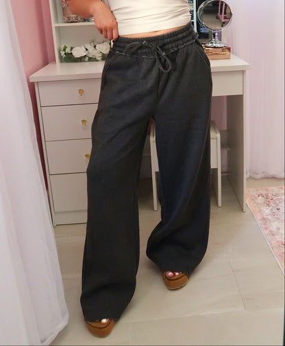 Vintage Wash Sweatpants - Black