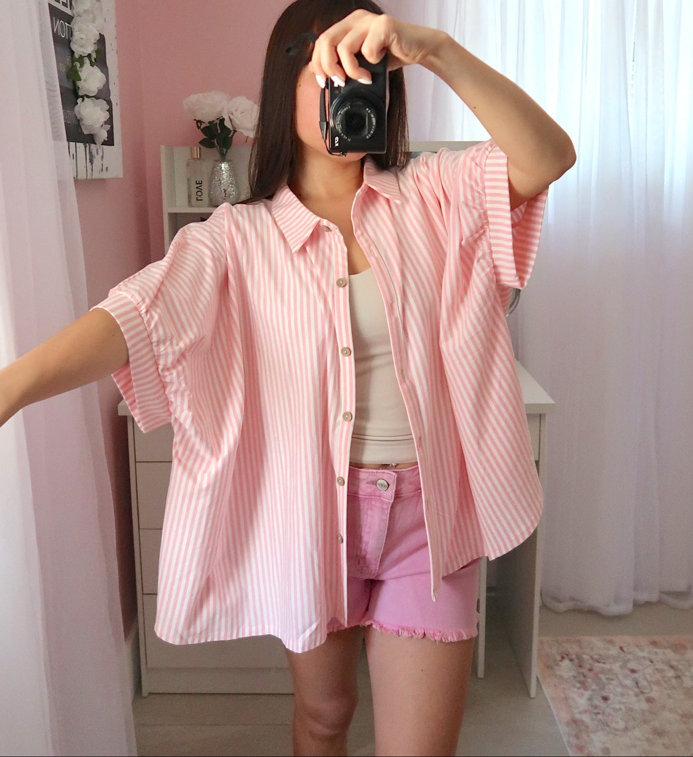 Oversized Stripe Button Down