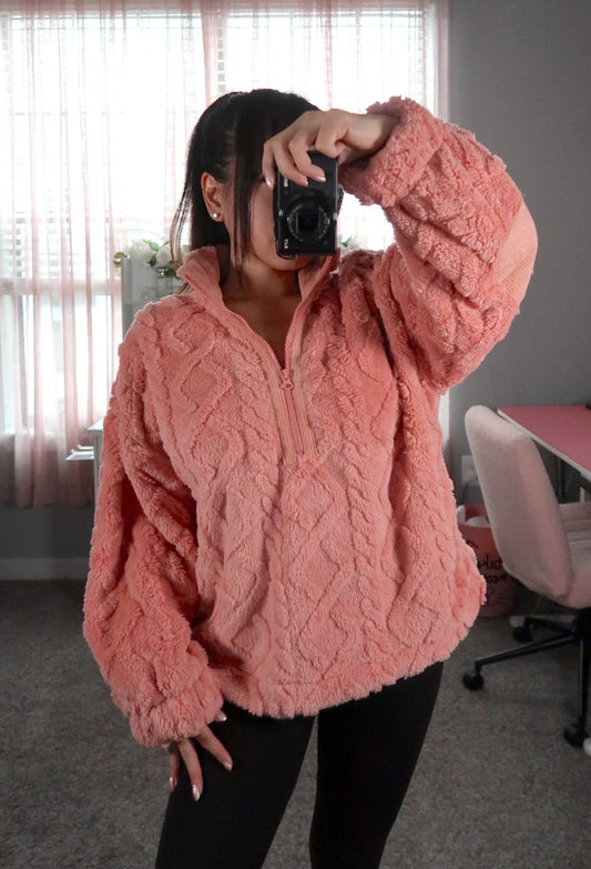 Caitlyn Cable Fleece - Blush