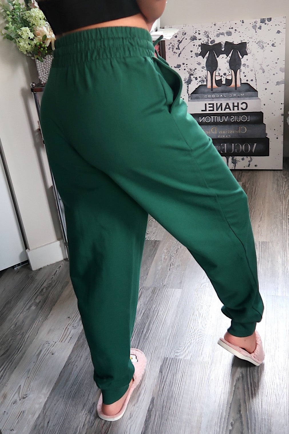 Plain Joggers - Forest Green
