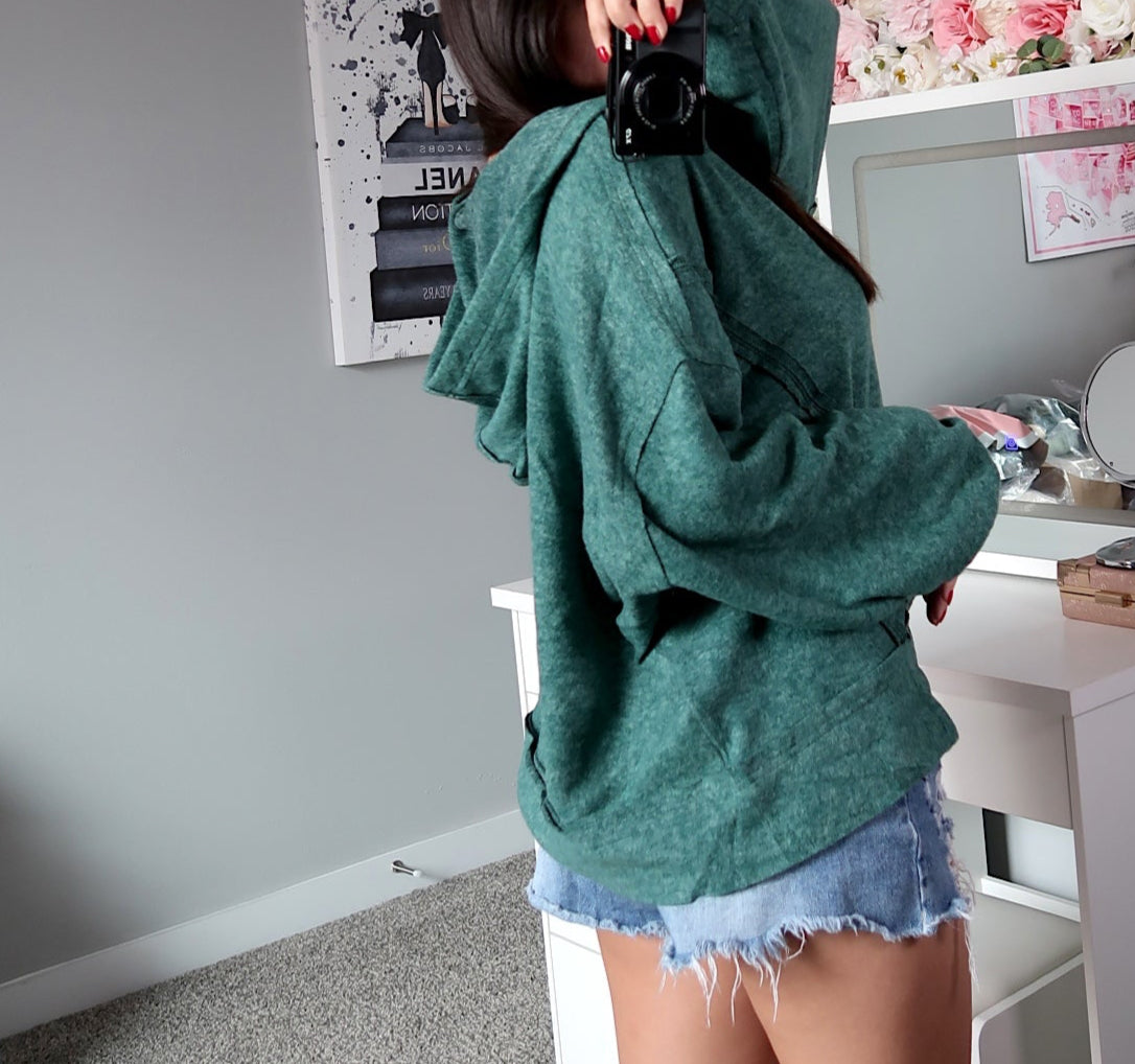 Adelina Hooded Top - Green