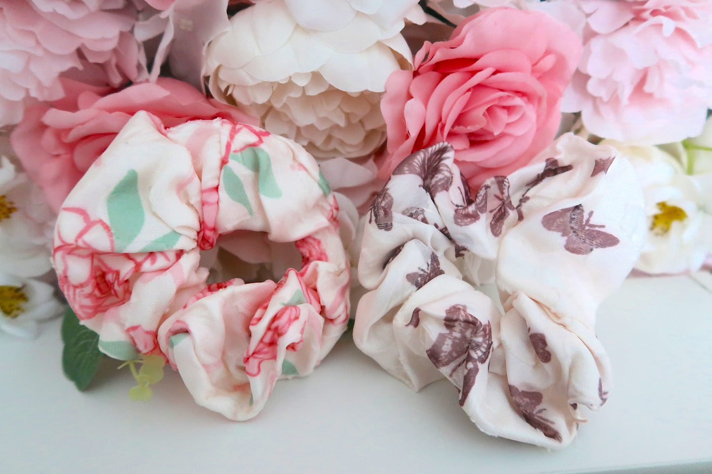 Butterfly Rose Scrunchie Duo