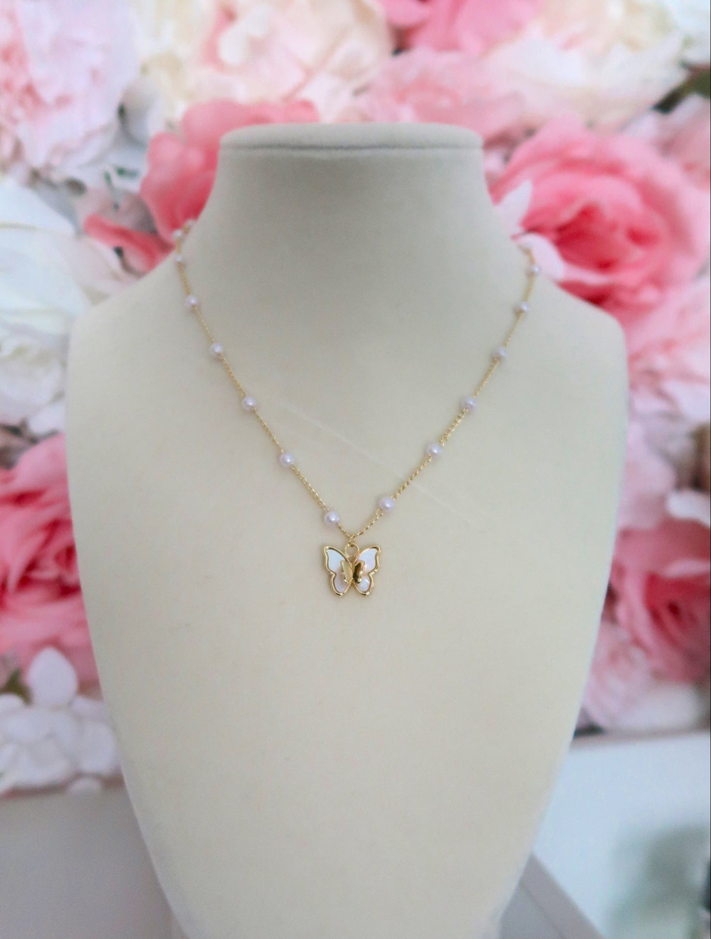 Butterfly Mother of Pearl Necklace