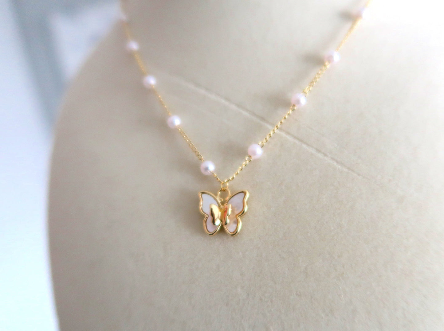 Butterfly Mother of Pearl Necklace